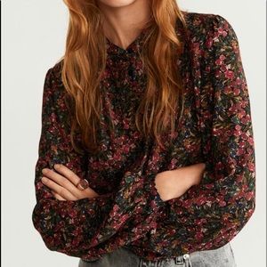 Mango Buttoned Printed Blouse Moody Floral